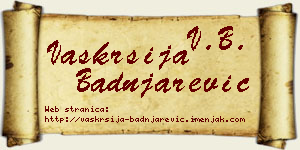 Vaskrsija Badnjarević vizit kartica